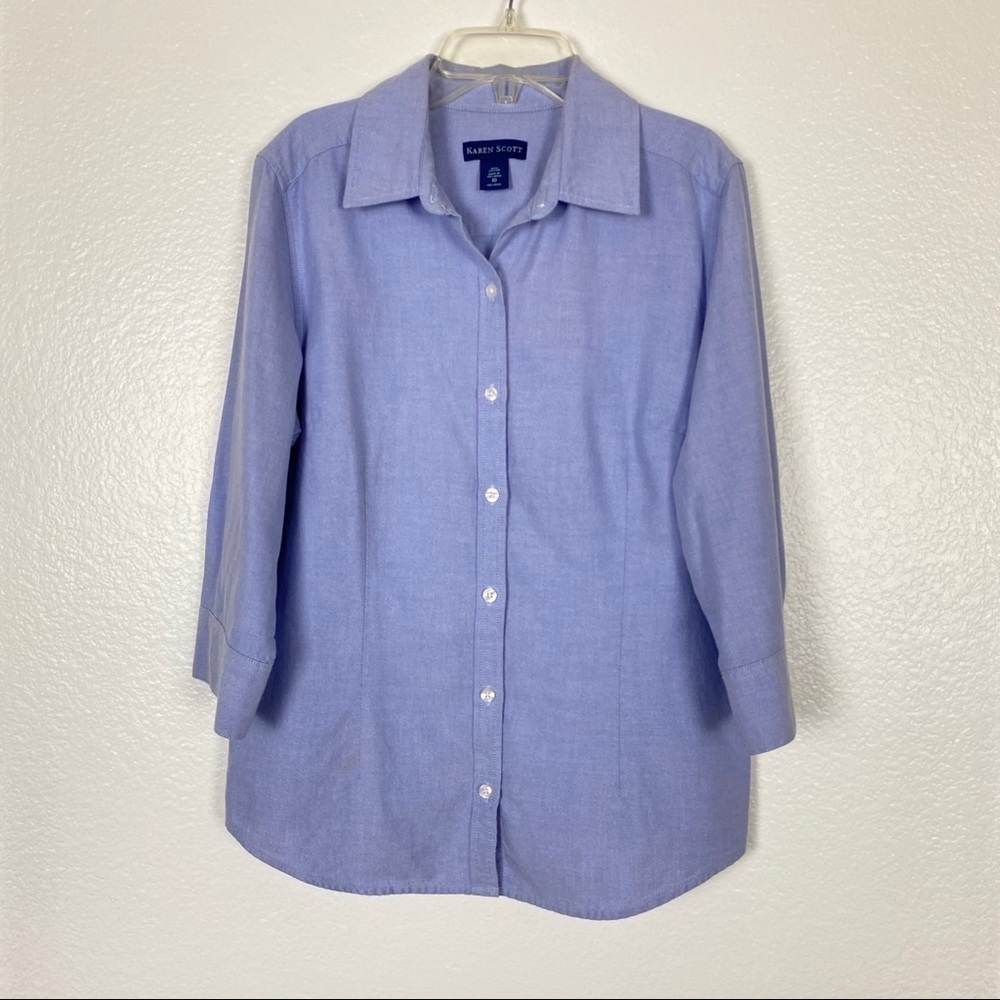 Karen Scott Button Down Shirt Size L